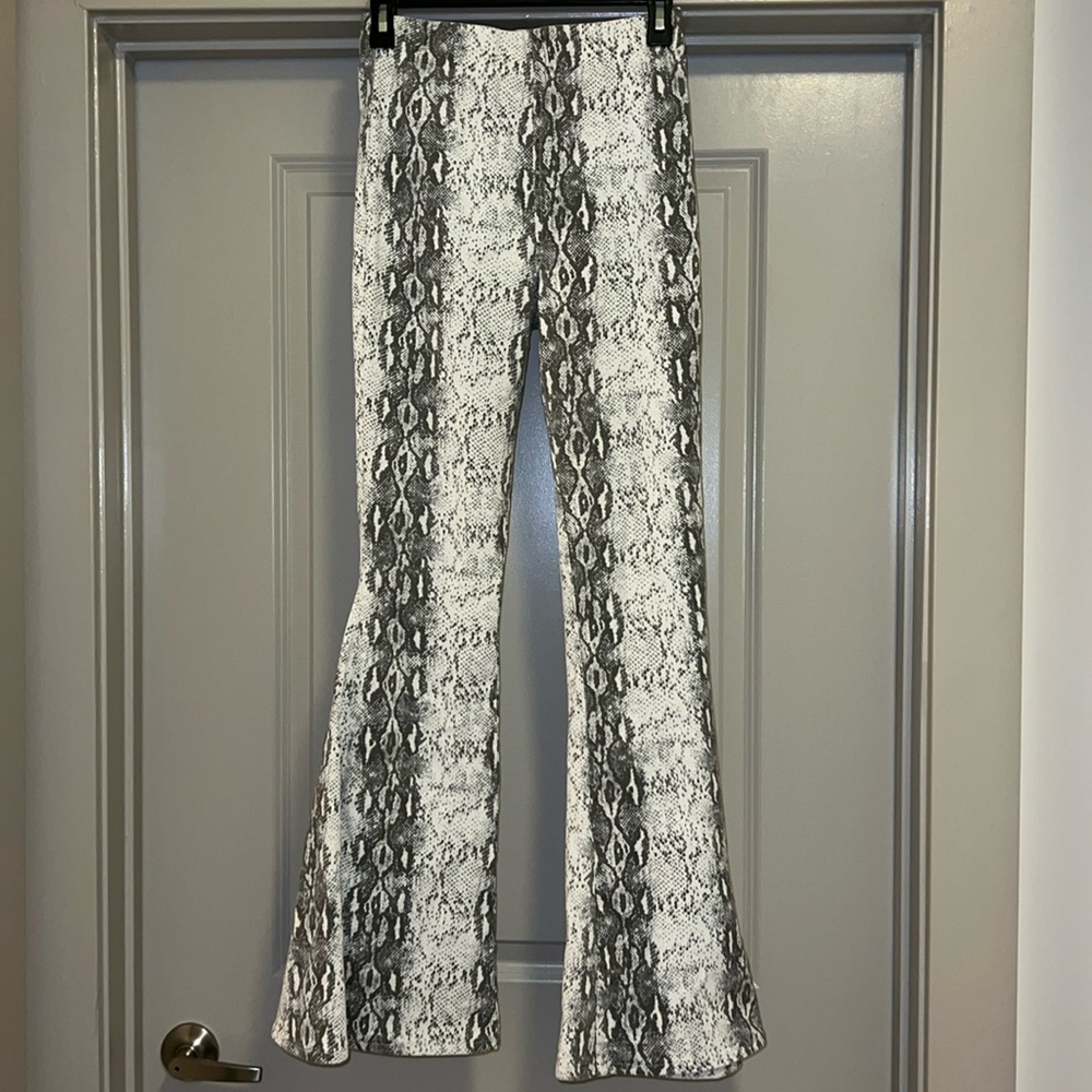 Impressions snake print flare jeans